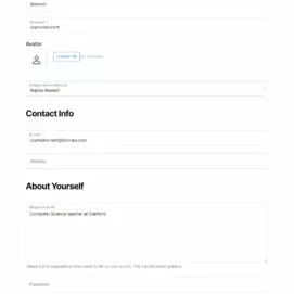 Multiple edit profile forms front end edit account