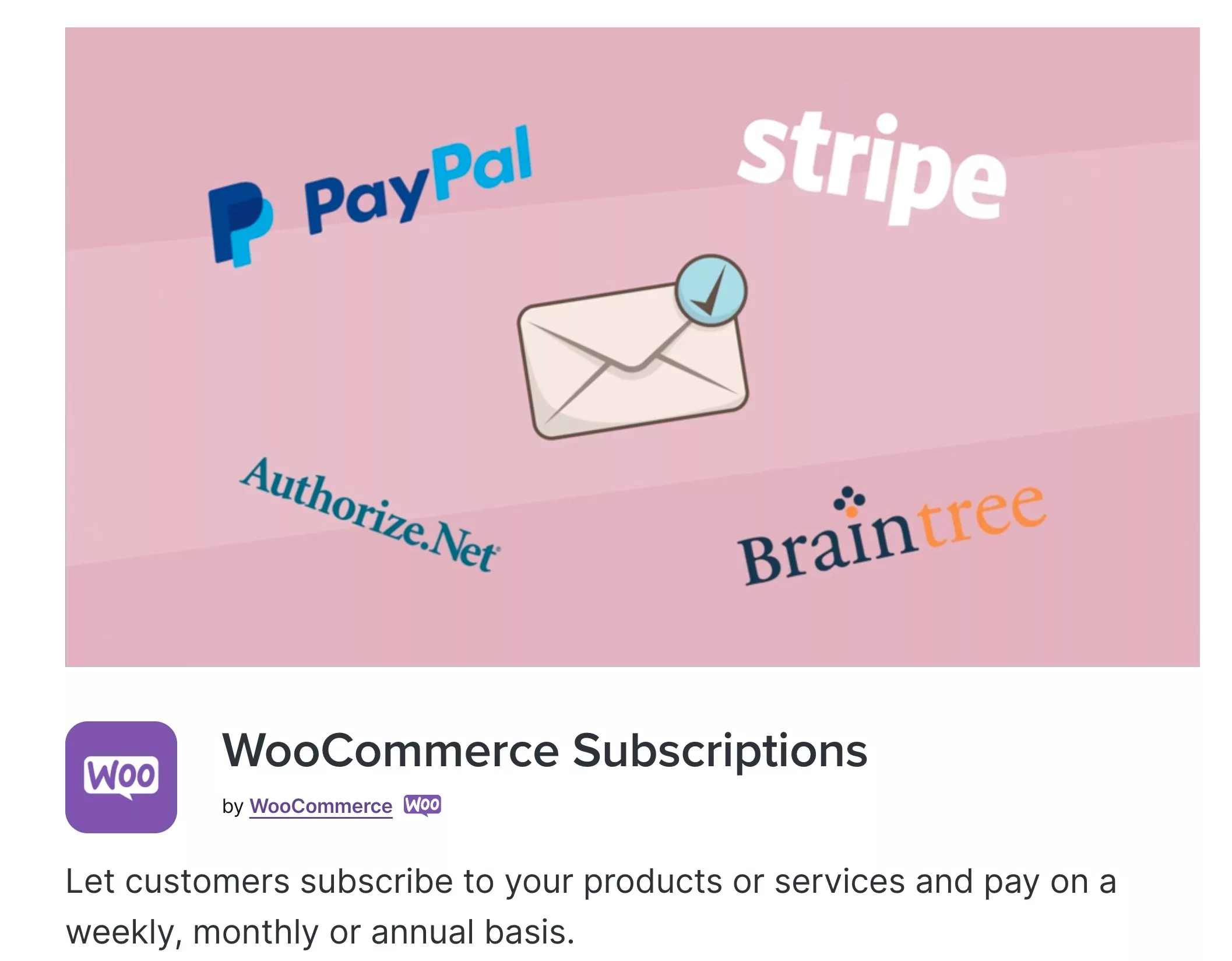 WooCommerce Subscriptions plugin for WordPress