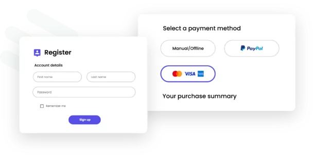 Registration forms with payments previews