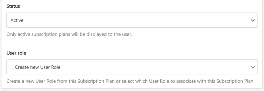 Assign specific user roles to a subscription plan