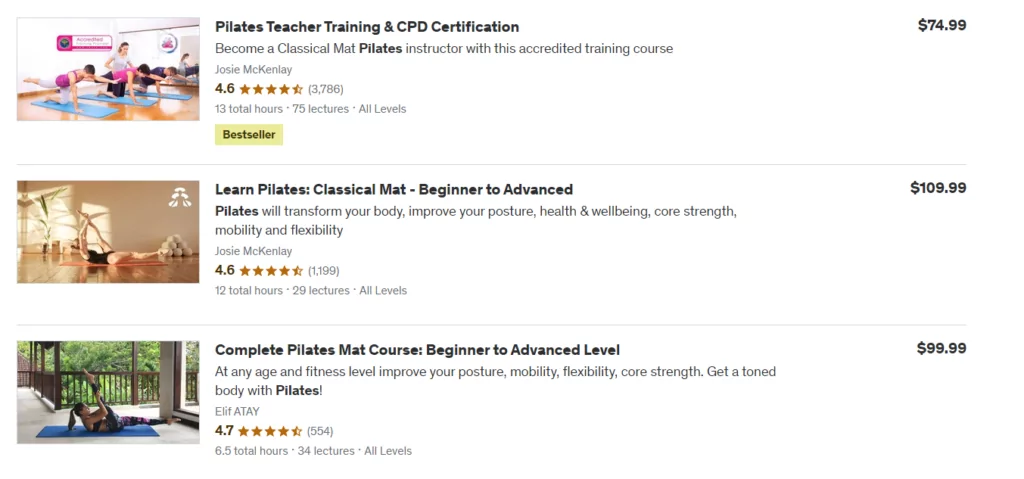 Pilates courses online