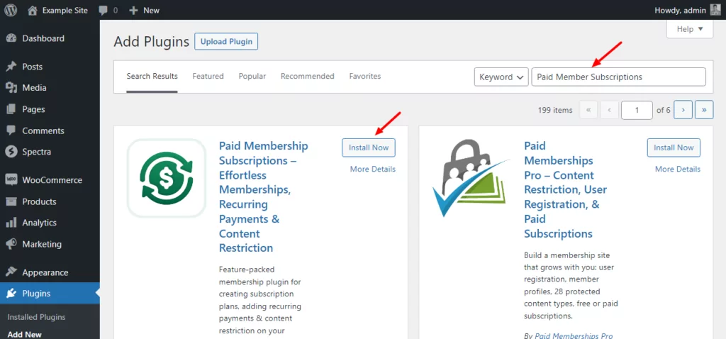 installing paid member subscriptions wordpress membership plugin