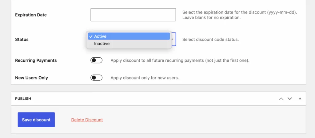 Activate membership discounts in Paid Member Subscriptions 