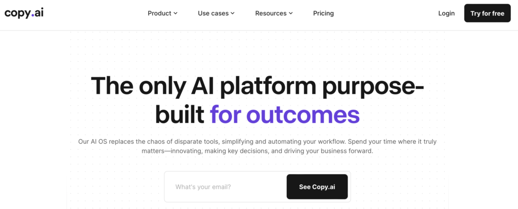 AI content tools: Copy AI