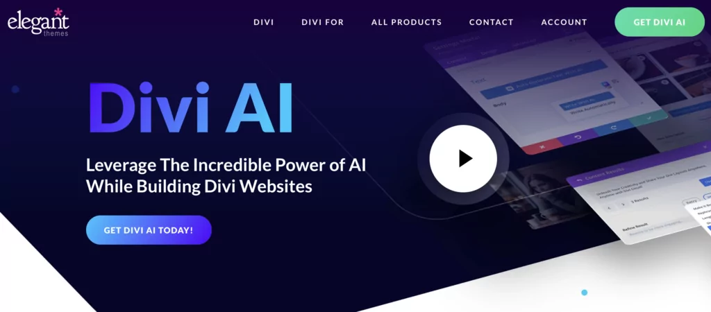 Content AI tools: Divi AI