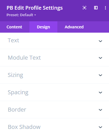Profile Builder DIVI Edit Profile Module Design