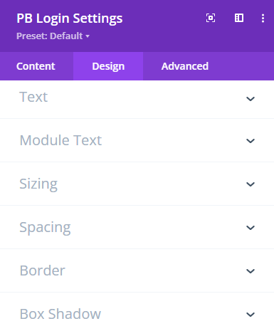 Profile Builder DIVI Login Module Design