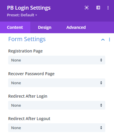 Profile Builder DIVI Login Module