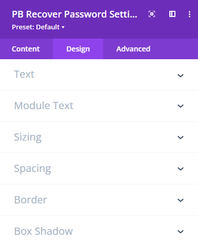 Profile Builder DIVI Recover Password Module