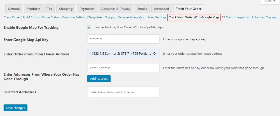 Shipment tracking through Google Maps