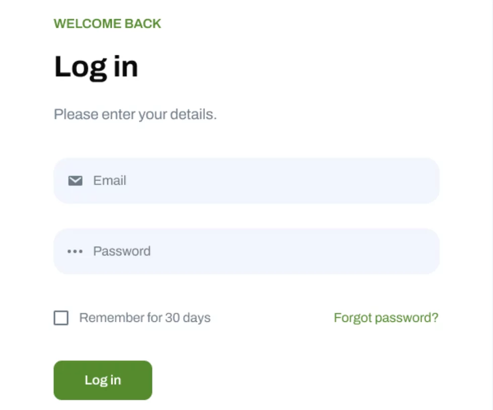 Simple login form example