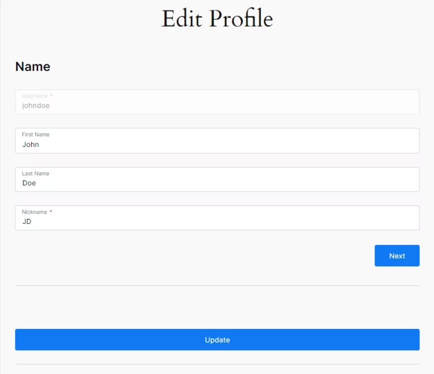 Profile Builder Pro - Multi-Step Forms - Add Form Break Point - Edit-Profile-Form - User Side