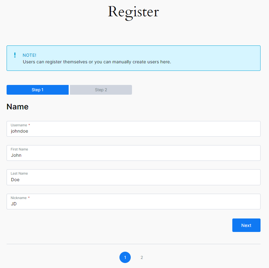 Profile Builder Pro - Multi-Step Forms - Pagination and Tabs - Registration Form - Admin Side - Step 1