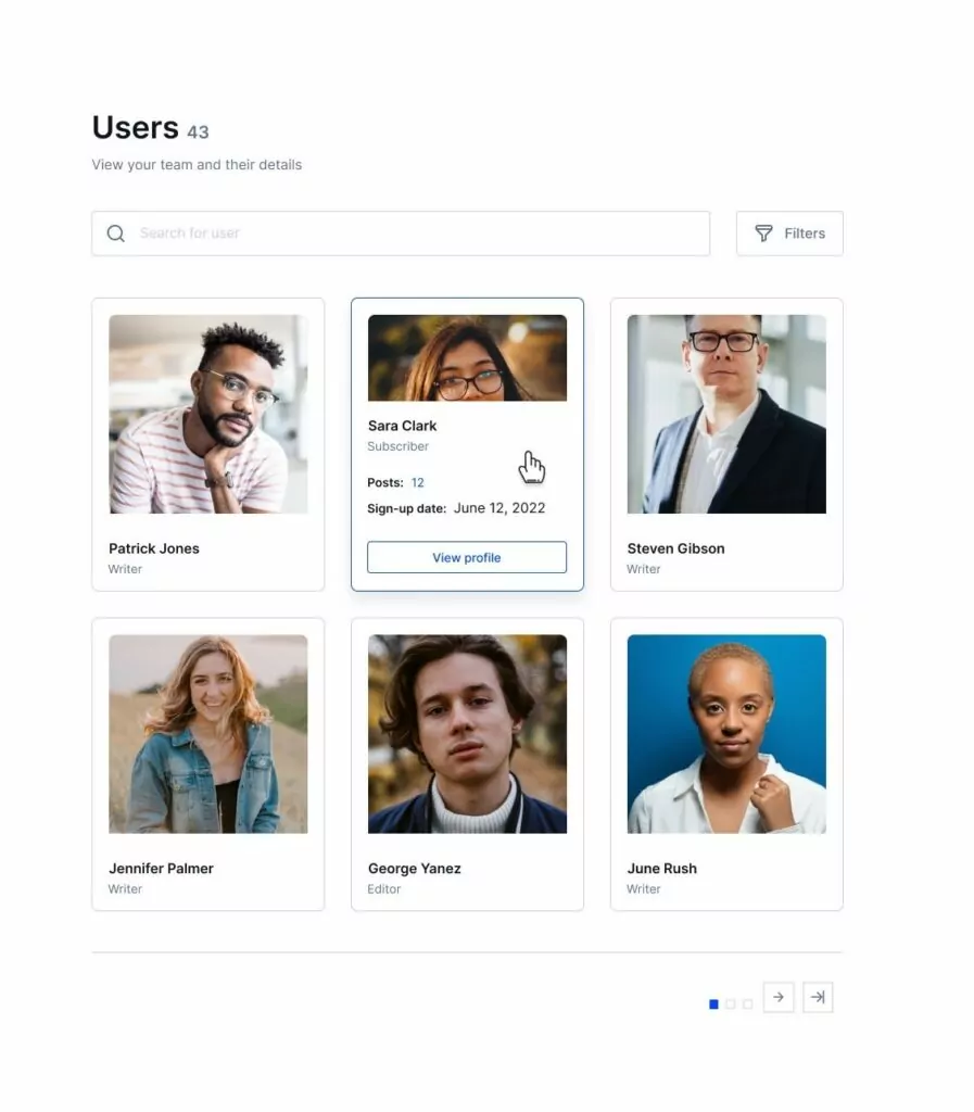 Profile Builder Userlisting Vergrid theme