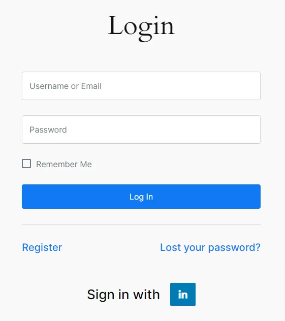 Profile Builder Pro - Social Connect - Application Settings - LinkedIn in Login Form