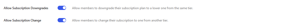 Enabaling certain subscription actions