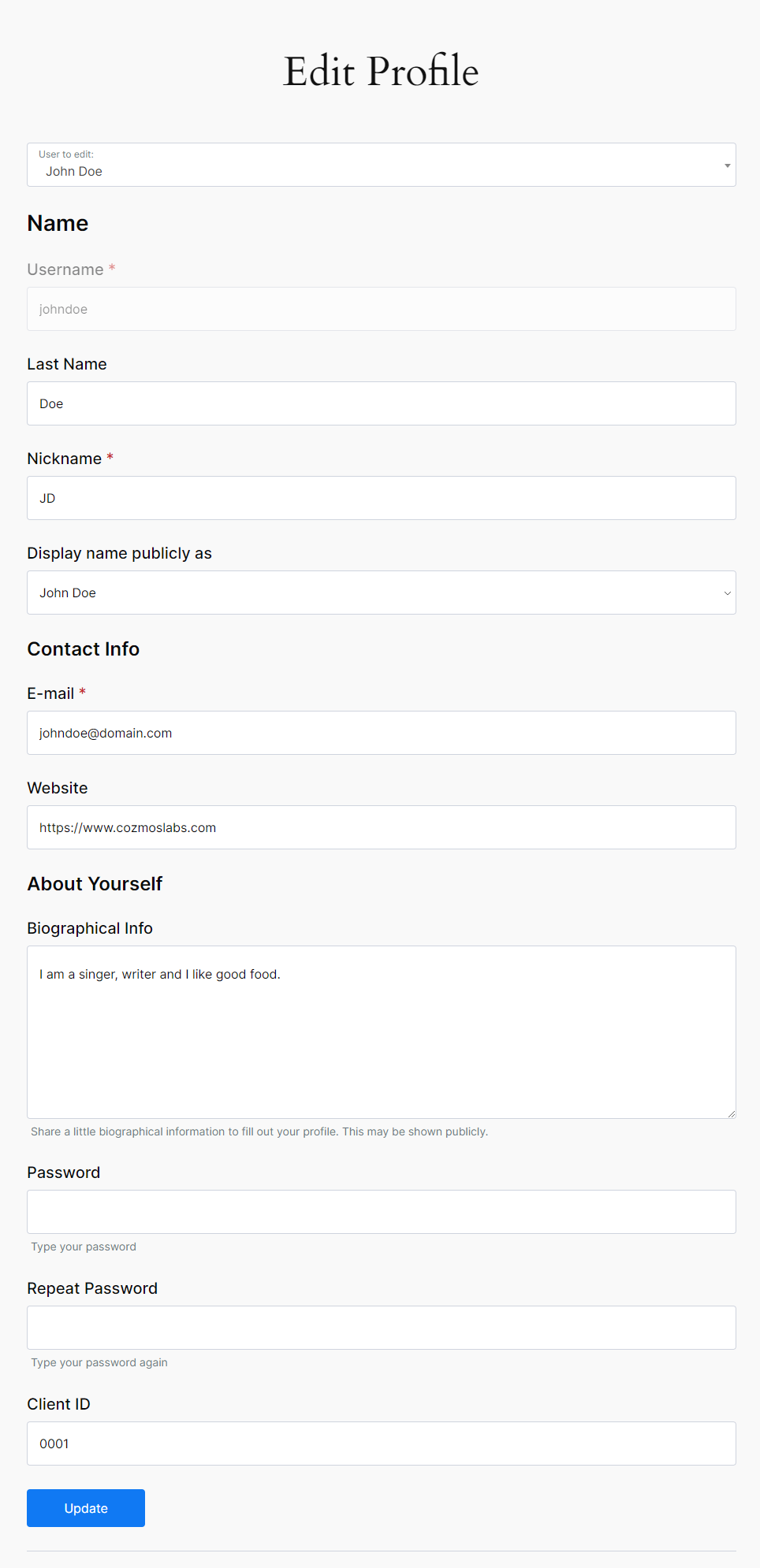 Profile Builder Pro - Field Visibility - User Locked - Admin Edit Profile Form