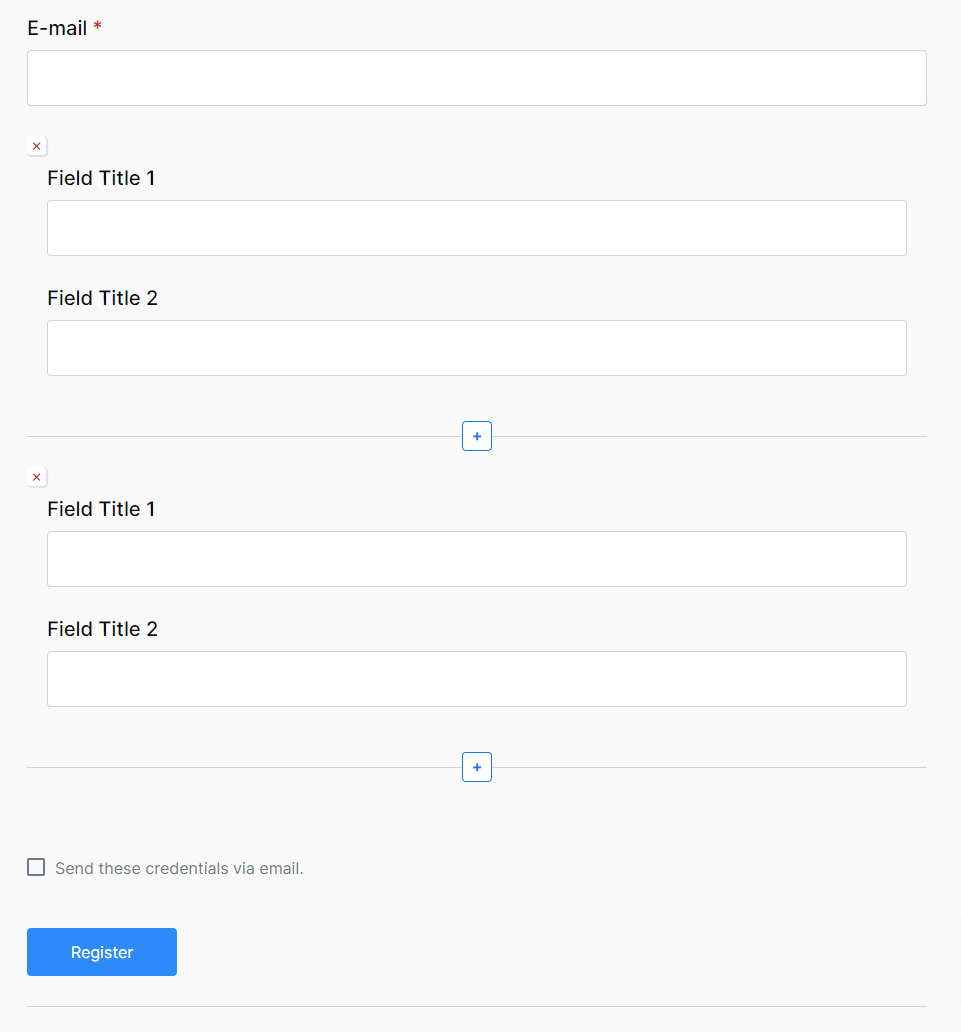 Profile Builder Repeater Fields Registration form