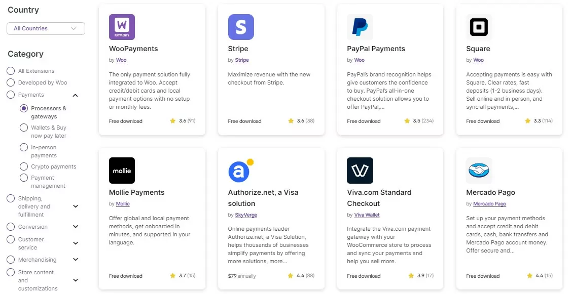 WooCommerce payment extensions