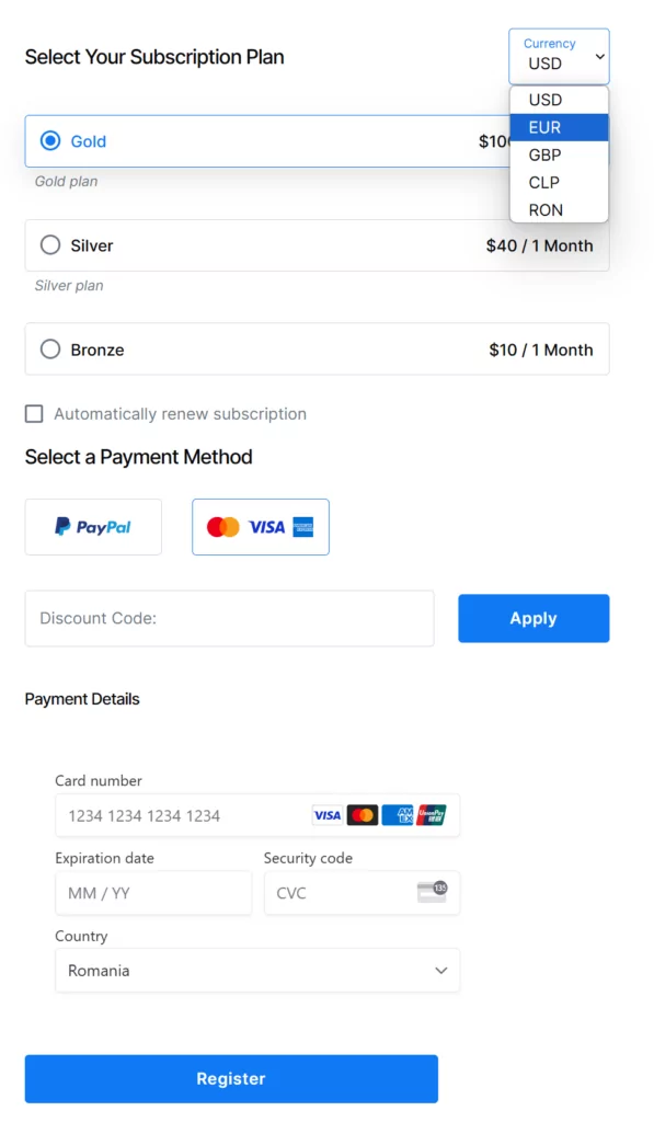 Multiple Currencies Settings - Currency Switcher