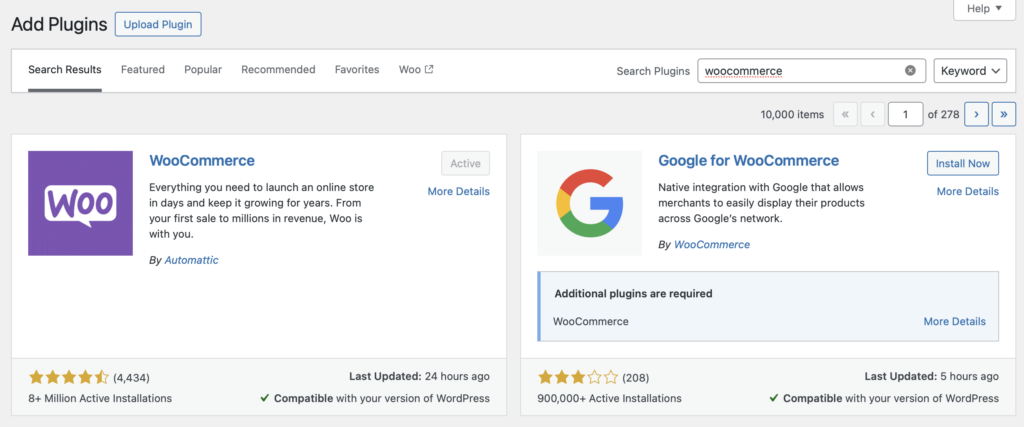 Install WooCommerce