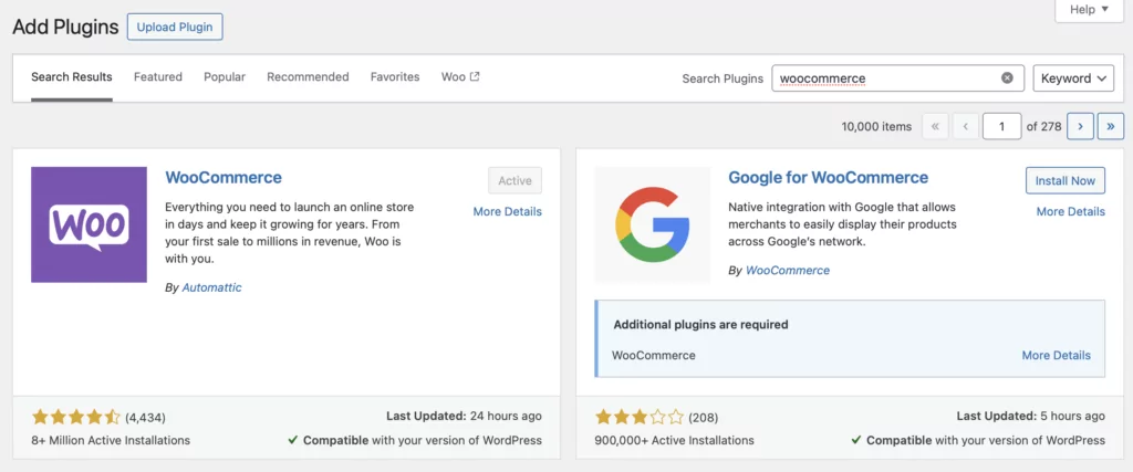 Install WooCommerce