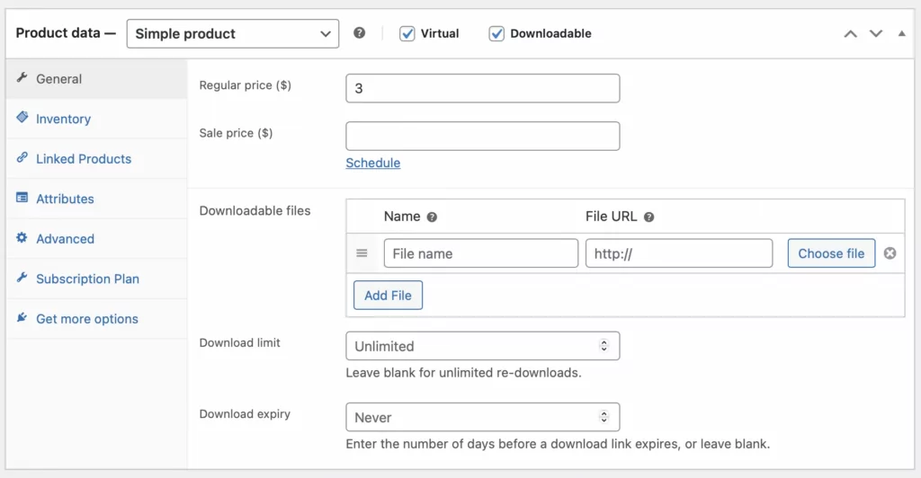 Printable product data