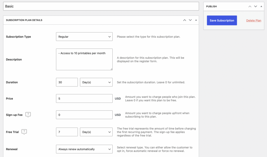 How to sell printable subscriptions