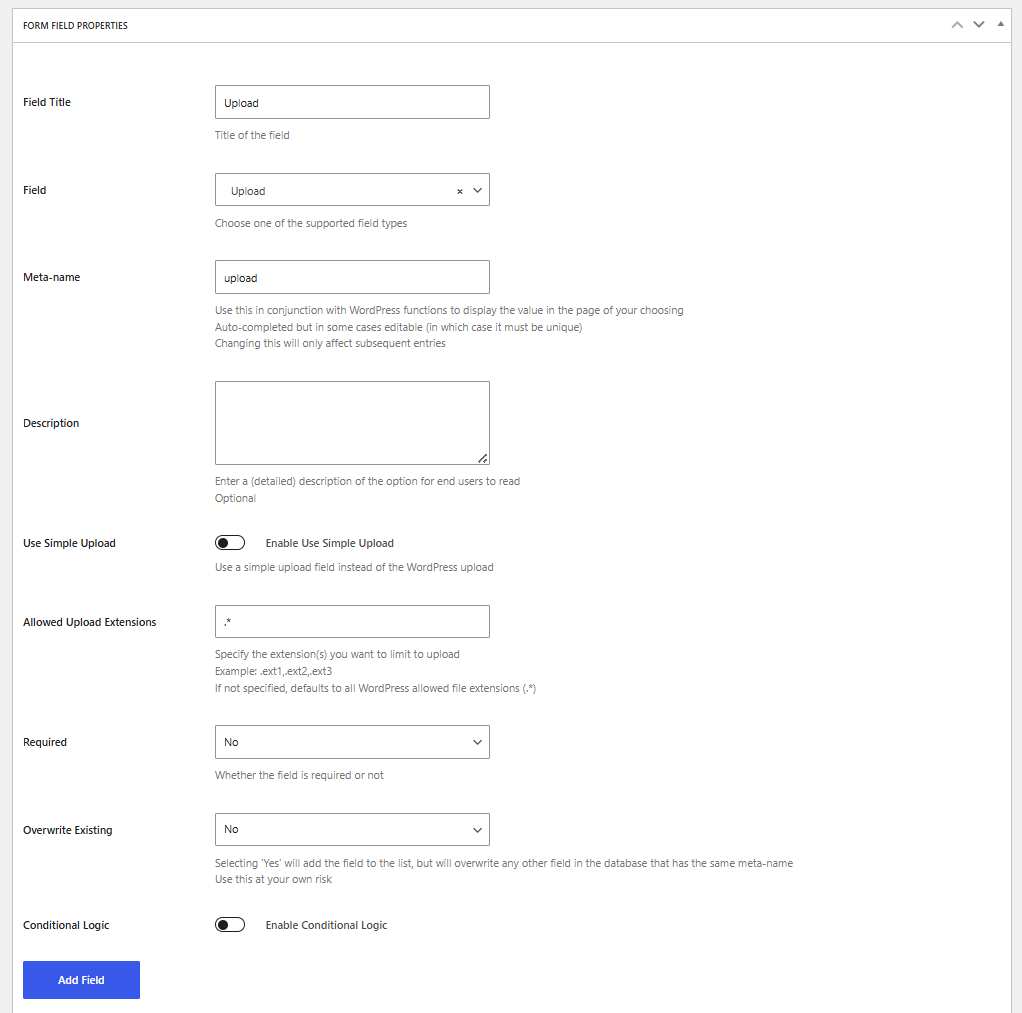 Adding extra form fields in Profile Builder Pro