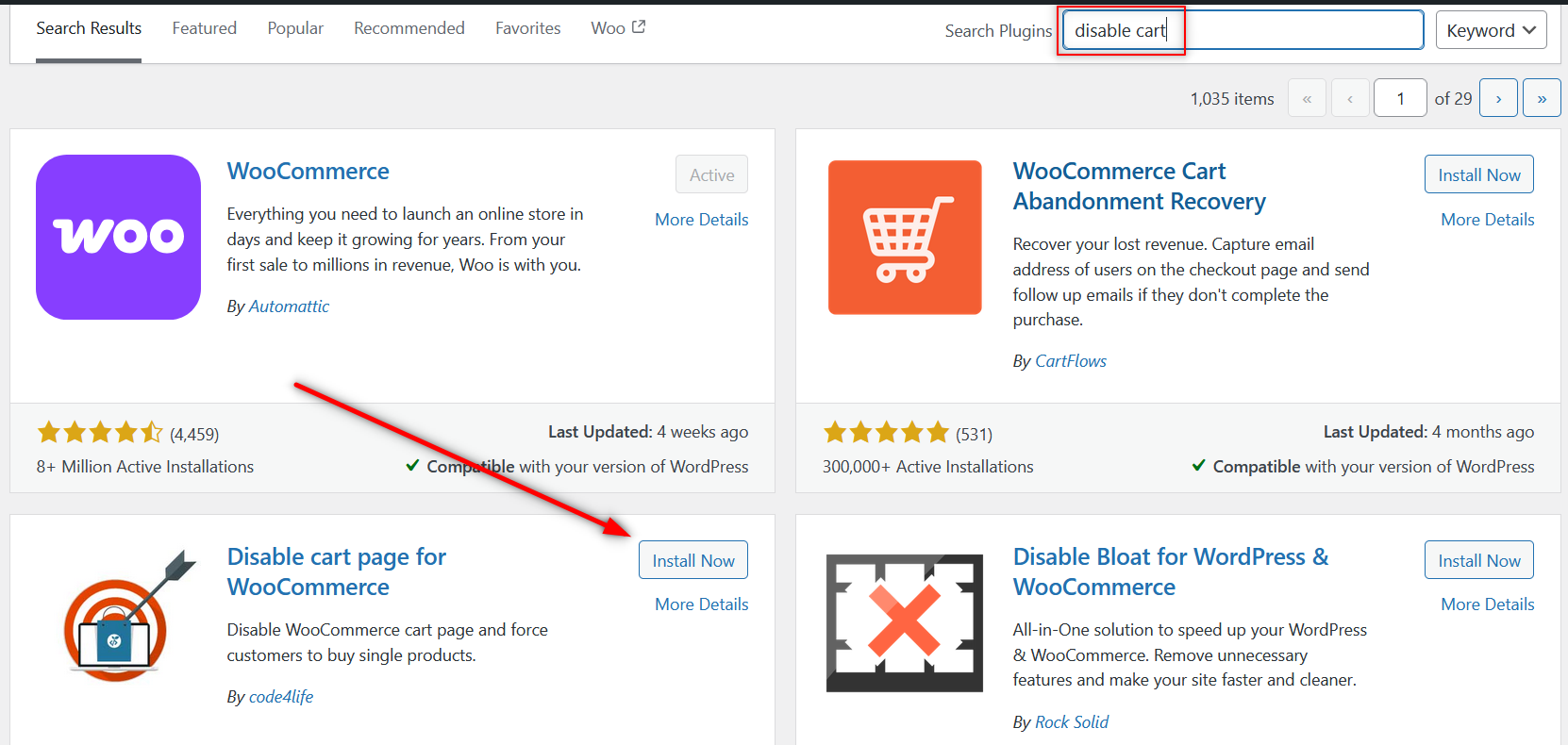 Plugin for disabling the cart page
