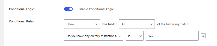 Posts Builder enable conditional logic checkbox