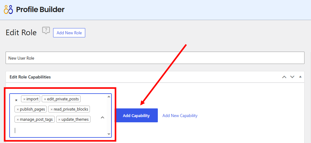 Adding custom capabilities