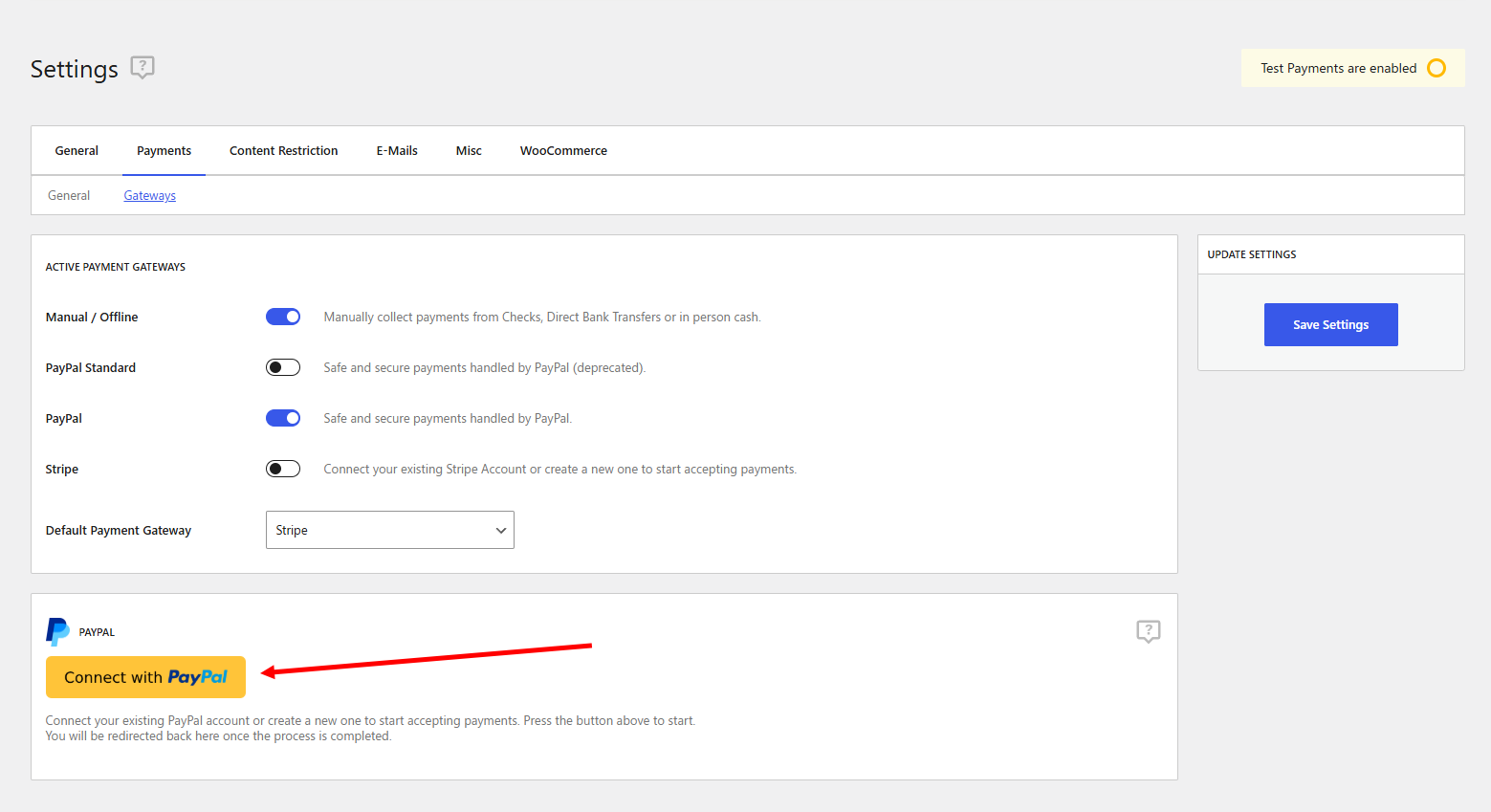 PayPal automatic setup