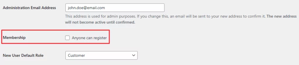 Membership option
