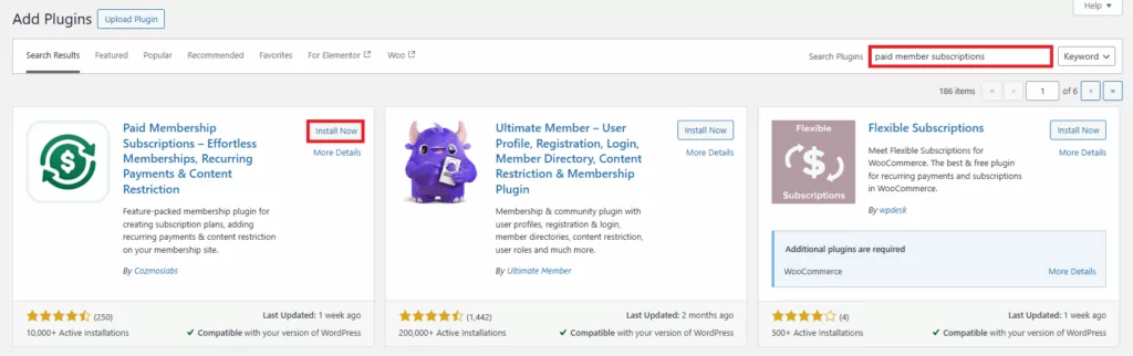 install Paid Member Subscriptions plugin to enable installment payment plan