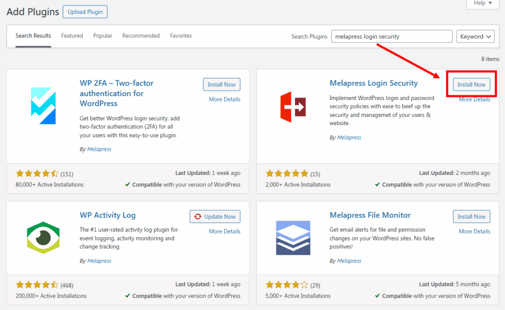 Install Melapress Login Security Plugin
