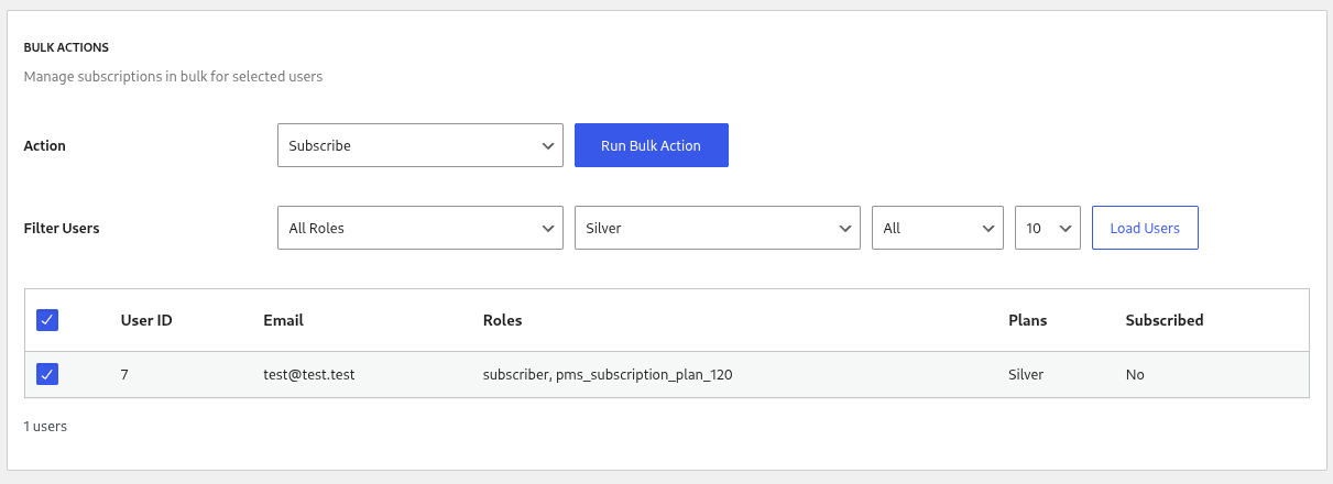 email marketing bulk action tab