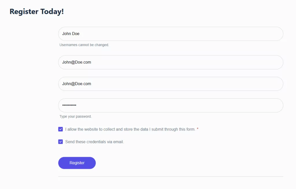 GDPR checkbox preview