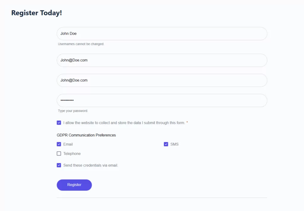 GDPR communication preferences