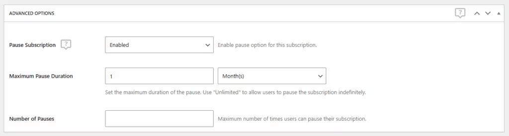 paid member subscriptions pause subscriptions individual subscription custom settings