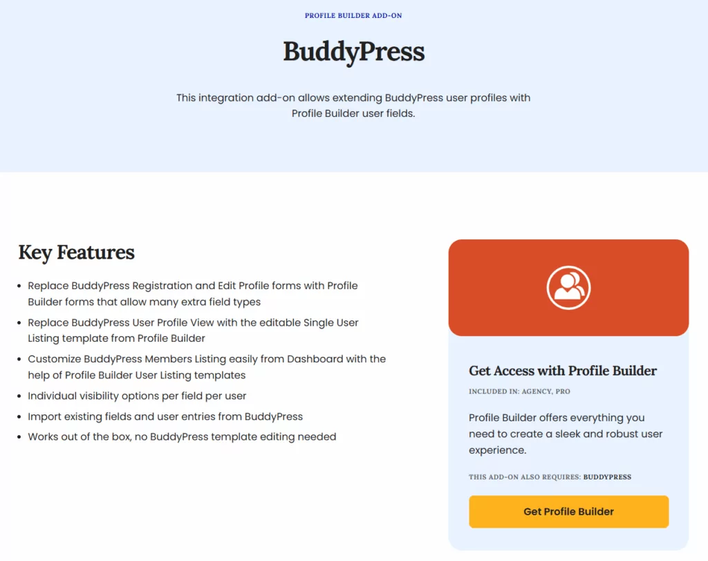 BuddyPress add-on