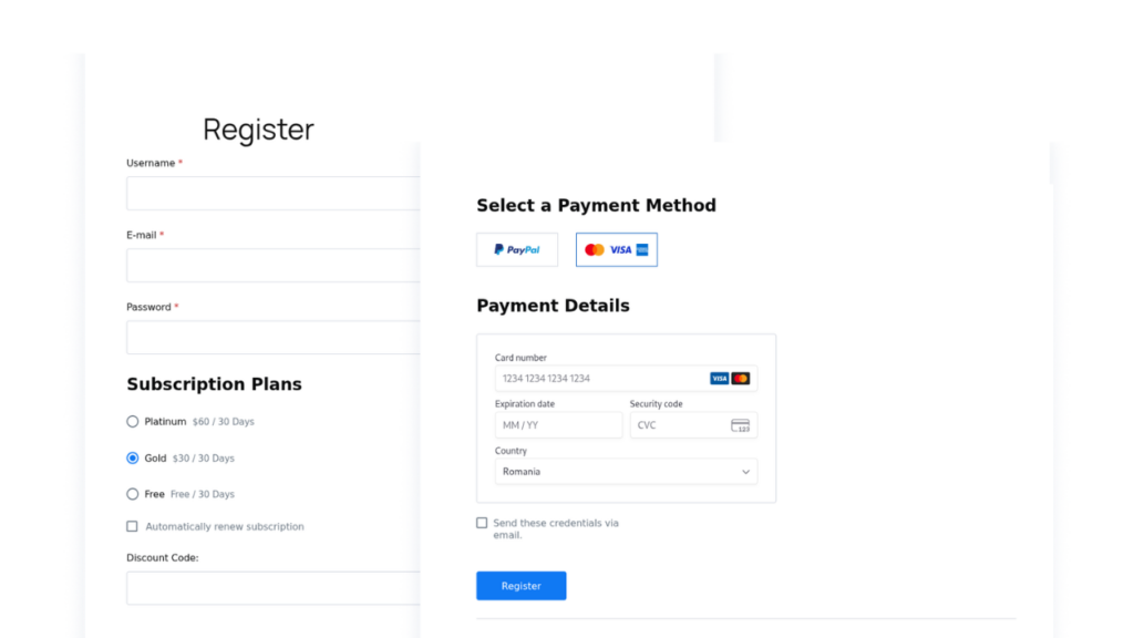 Paid Member Subscriptions form previews