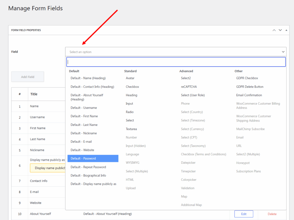 Adding custom form fields