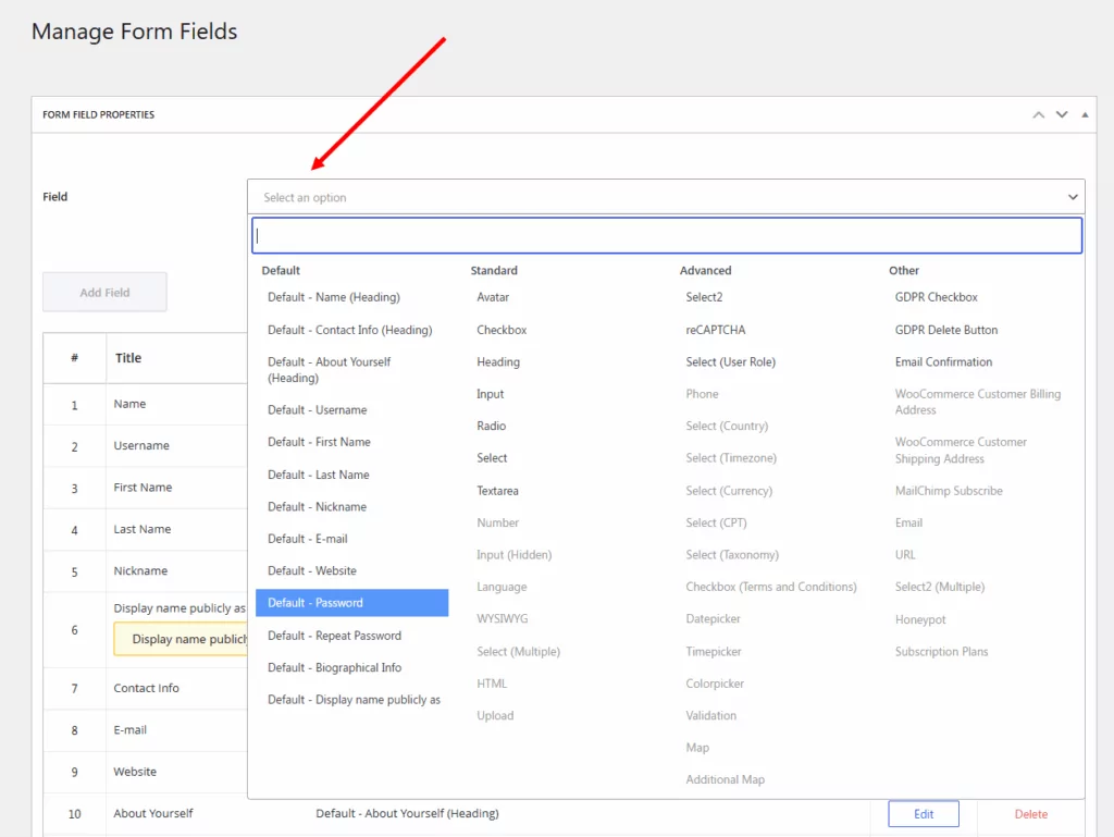 Adding custom form fields