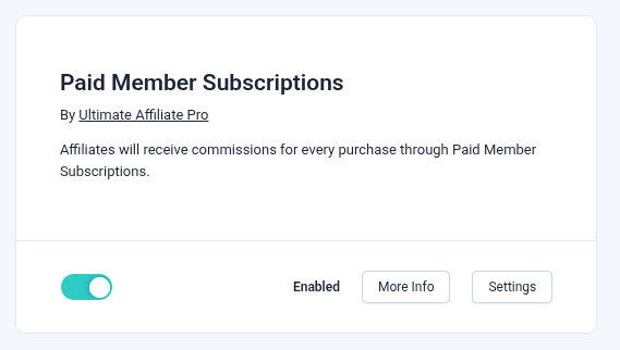 Ultimate Affiliate Pro PMS Integration enabled