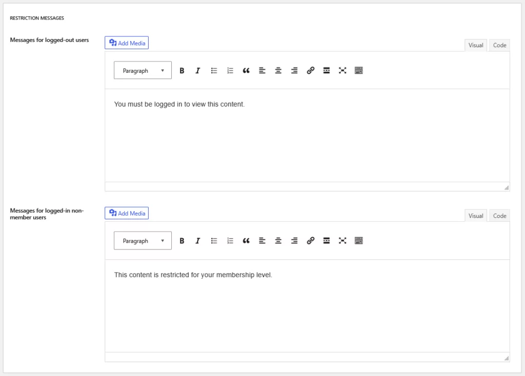 Restriction based on users' log-in status