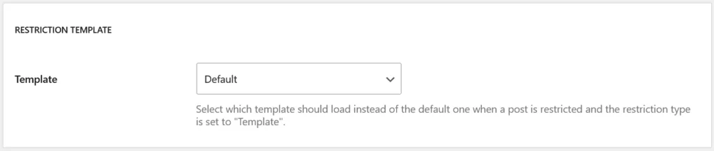 Template-based restriction
