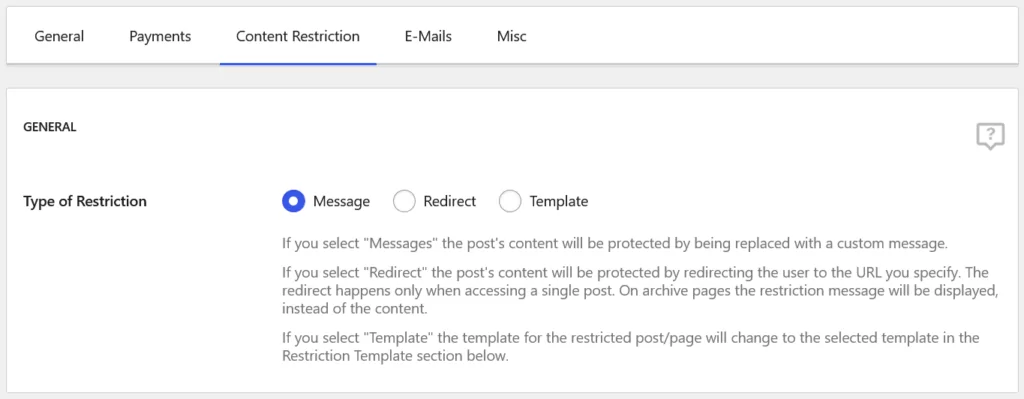 Types of paywall restrictions