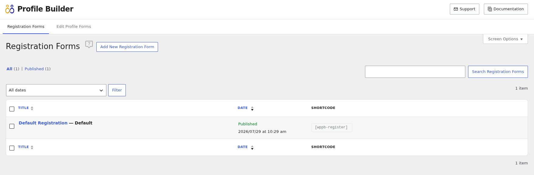 pb form builder admin dashboard page