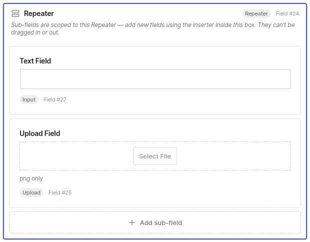 pb form builder repeater field